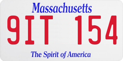 MA license plate 9IT154