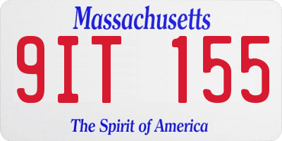 MA license plate 9IT155