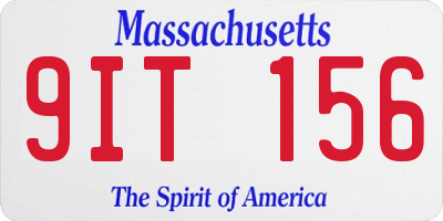 MA license plate 9IT156