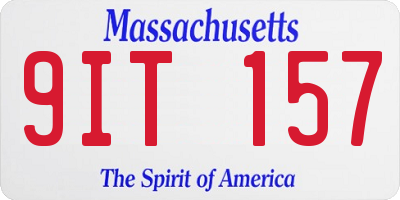 MA license plate 9IT157