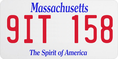 MA license plate 9IT158