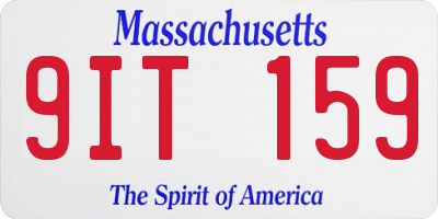 MA license plate 9IT159