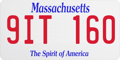MA license plate 9IT160