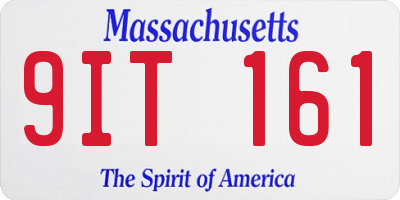 MA license plate 9IT161