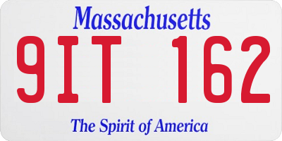 MA license plate 9IT162