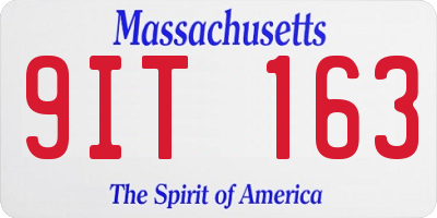 MA license plate 9IT163