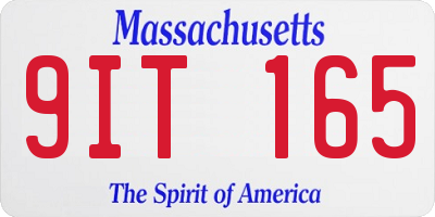 MA license plate 9IT165