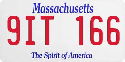 MA license plate 9IT166