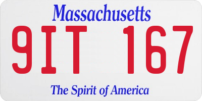 MA license plate 9IT167