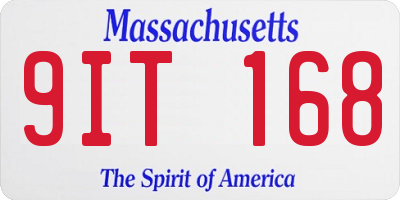 MA license plate 9IT168