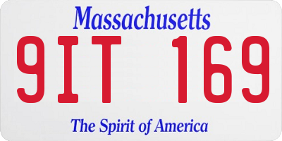 MA license plate 9IT169