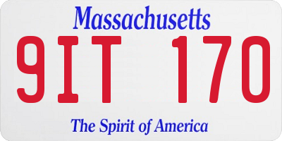 MA license plate 9IT170