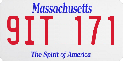MA license plate 9IT171