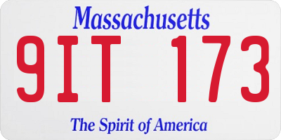MA license plate 9IT173