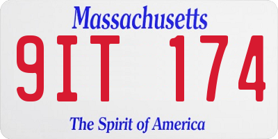 MA license plate 9IT174