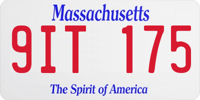 MA license plate 9IT175