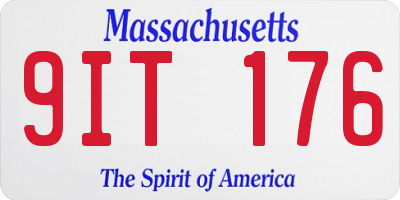 MA license plate 9IT176