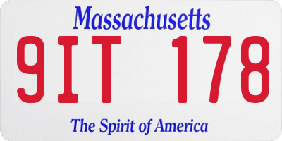MA license plate 9IT178