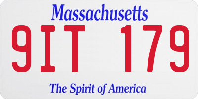 MA license plate 9IT179