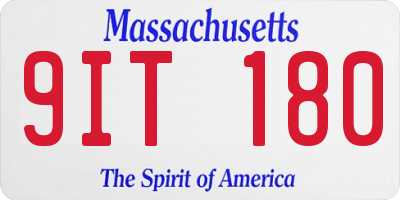 MA license plate 9IT180
