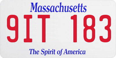 MA license plate 9IT183