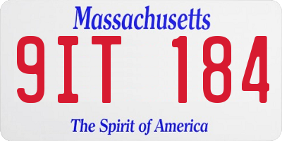 MA license plate 9IT184