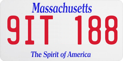 MA license plate 9IT188