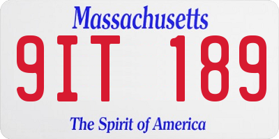 MA license plate 9IT189