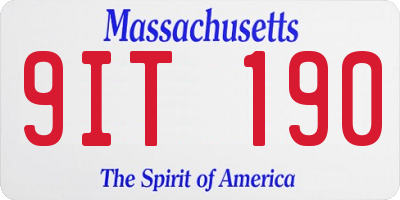 MA license plate 9IT190