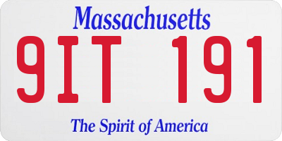 MA license plate 9IT191