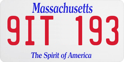 MA license plate 9IT193