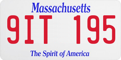 MA license plate 9IT195