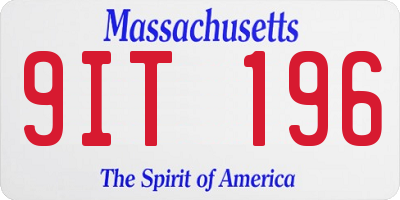 MA license plate 9IT196