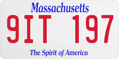 MA license plate 9IT197