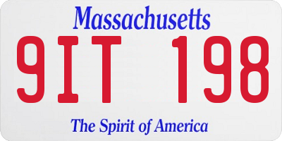 MA license plate 9IT198