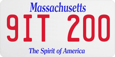 MA license plate 9IT200