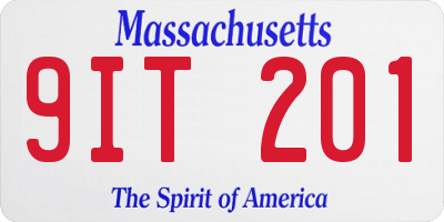 MA license plate 9IT201
