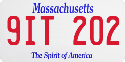 MA license plate 9IT202