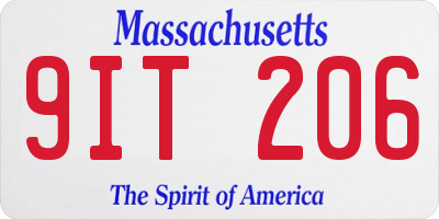 MA license plate 9IT206