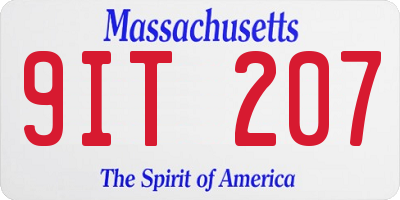 MA license plate 9IT207