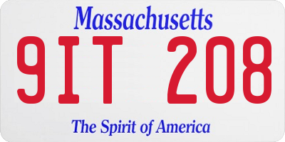 MA license plate 9IT208