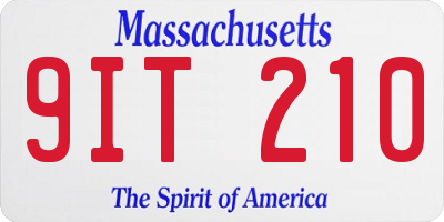 MA license plate 9IT210