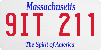 MA license plate 9IT211