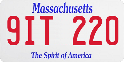MA license plate 9IT220