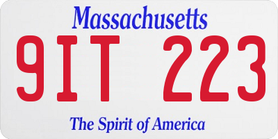 MA license plate 9IT223