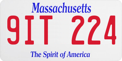 MA license plate 9IT224