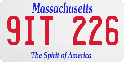 MA license plate 9IT226