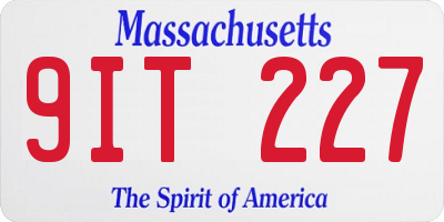 MA license plate 9IT227