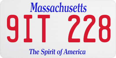 MA license plate 9IT228