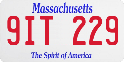 MA license plate 9IT229